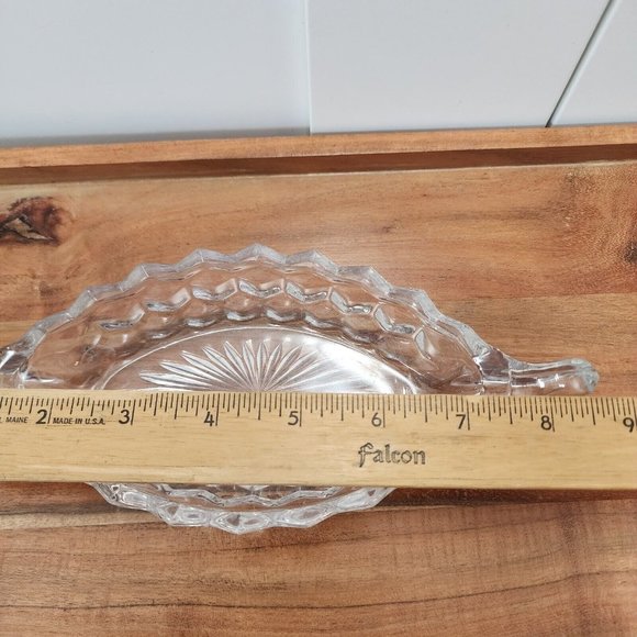 Fostoria Glassware American Clear Cubist Boat Relish Dish 8.5" - Picture 8 of 9